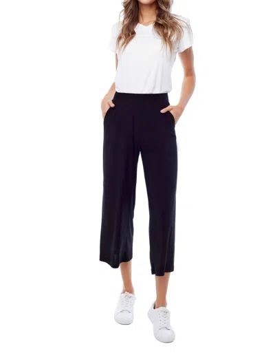Up Wide Leg Cropped Pant In Black In Blue