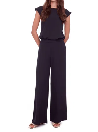 Up Wide Leg Vegan Silk Pant In Black