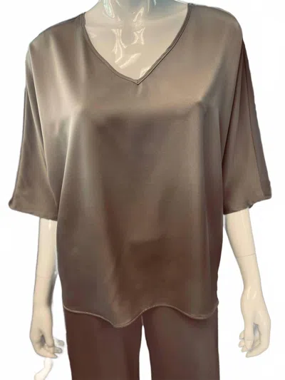 Up Women's Dolman Sleeve Top In Belize In Brown