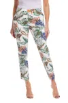 Up Women's Petal Slit Ankle Pants In Tropical In White