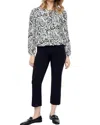 Up Women's Spiral Long Sleeve Blouse In Spiral Print In Multi