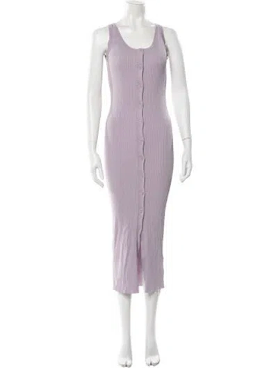 Pre-owned Update Code To Essentiel Antwerp: Wantw [ Essential Antwerp ] Scoop Neck Midi Length Dress In Purple