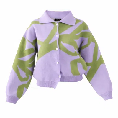 Up-fuse Purple Green Confetti Knit Set
