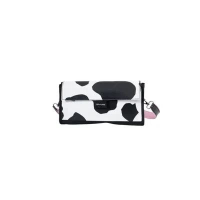 Up-fuse Women's Black Luxe Lolita Shoulder Bag - Cow Print