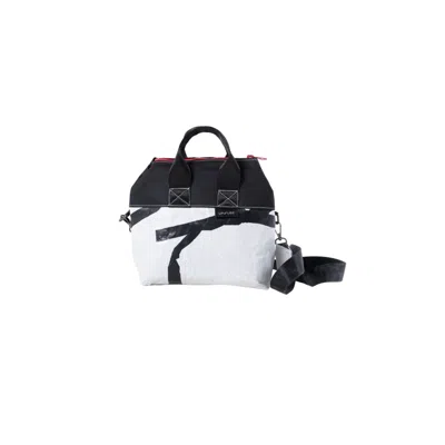 Up-fuse Women's Black Practical Plastic Lunch Bag In White Confetti