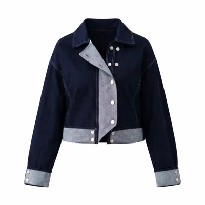 Up-fuse Women's Drop-shoulder Denim Jacket In Blue