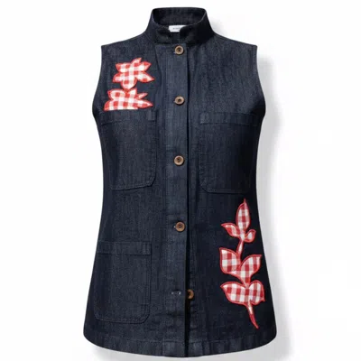 Up-fuse Women's Red Patchwork Vest- Picnic