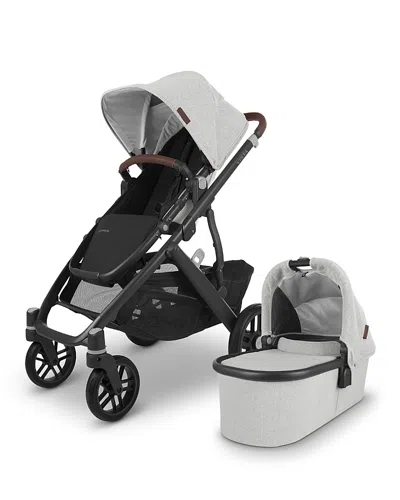 Uppababy Vista V2 Stroller & Bassinet In Anthony - White And Grey Chenille Carb