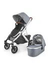 Uppababy Vista V2 Stroller & Bassinet In Gregory - Blue Mélange Silver Frame