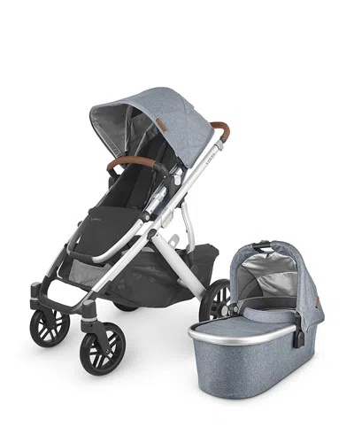 Uppababy Vista V2 Stroller & Bassinet In Gregory - Blue Mélange Silver Frame