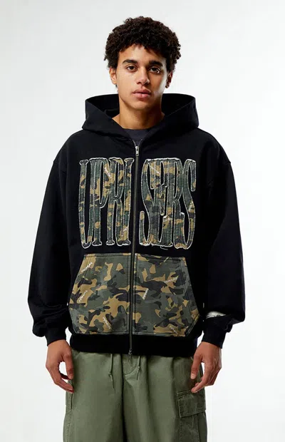 Uprisers Men's Black Camo Full Zip Hoodie
