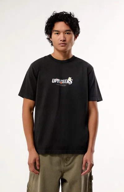Uprisers Men's Floral United T-shirt In Washed Black