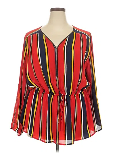 Pre-owned Ups & Downs 3/4 Sleeve Blouse In Red