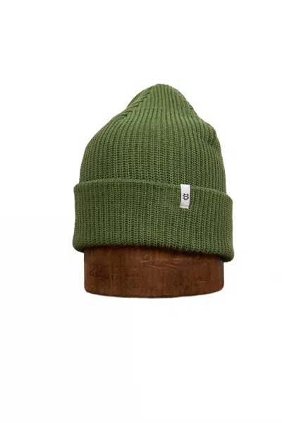 Upstate Stock Unisex Recycled Cotton Watch Cap Beanie In Ulota Moss Green