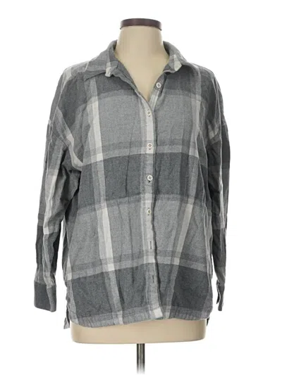 Pre-owned Upwest 3/4 Sleeve Button Down Shirt In Gray