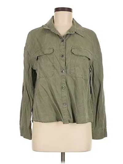 Pre-owned Upwest 3/4 Sleeve Button Down Shirt In Green