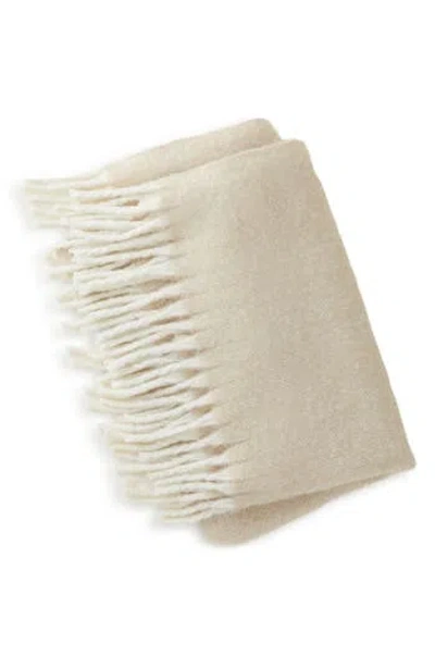 Upwest Fireside Fleece Throw Blanket In Coconut Cream/feather Grey
