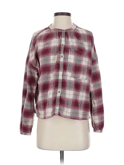 Pre-owned Upwest Long Sleeve Blouse In Burgundy