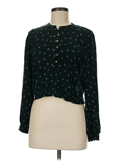 Pre-owned Upwest Long Sleeve Blouse In Green