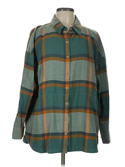 Pre-owned Upwest Long Sleeve Button Down Shirt In Green