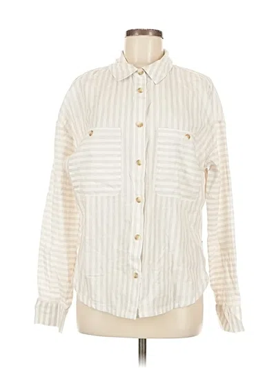 Pre-owned Upwest Long Sleeve Button Down Shirt In White