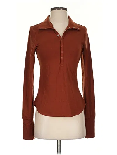 Pre-owned Upwest Long Sleeve Polo Shirt In Brown