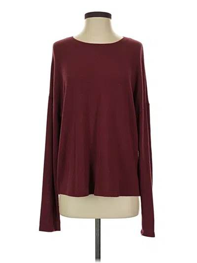 Pre-owned Upwest Long Sleeve Top Burgundy Boatneck Tops