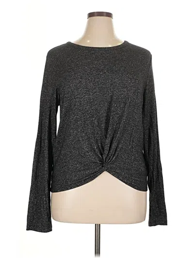 Pre-owned Upwest Long Sleeve Top Gray Keyhole Neckline Tops