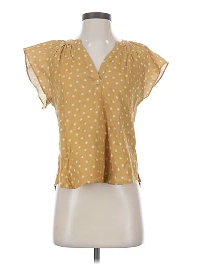 Pre-owned Upwest Short Sleeve Blouse In Gold