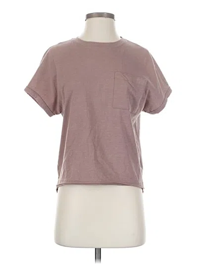 Pre-owned Upwest Short Sleeve Top Brown Crew Neck Tops
