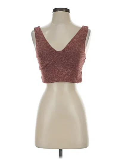 Pre-owned Upwest Tank Top Brown Strapless Neckline Tops