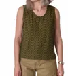 Uqnatu Eyelet Tank Top In Olive In Green