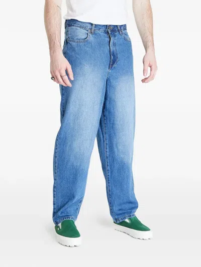 Urban Classics 90's Faded-wash Jeans In Blue