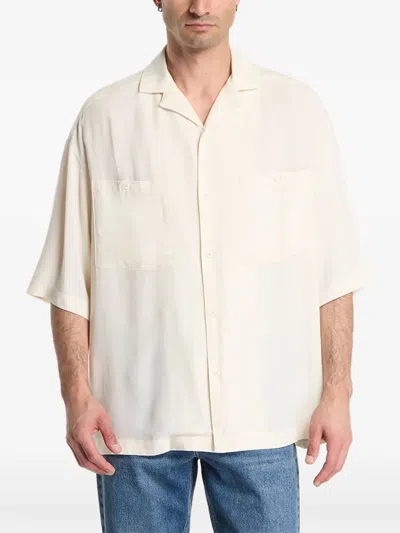 Urban Classics Camp-collar Pocket-detail Shirt In Neutrals