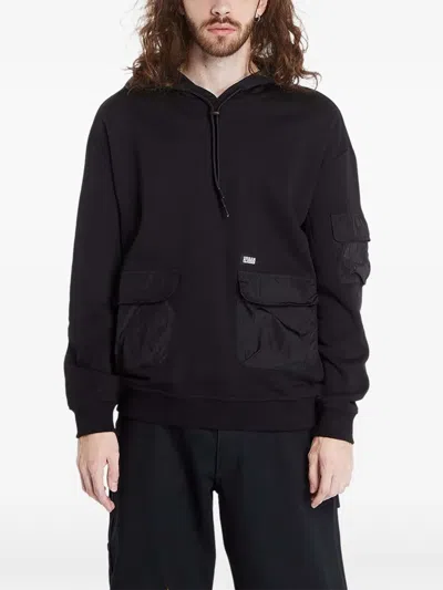 Urban Classics Commuter Flap-pocket Hoodie In Black