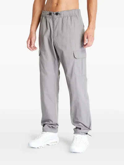 Urban Classics Drawstring-waist Cotton Cargo Pants In Gray
