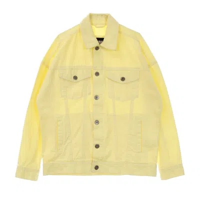 Urban Classics Men's Jeans Jacket Oversize Garment Dye Jacket In Yellow