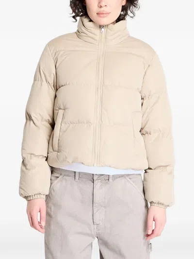 Urban Classics Quilted High-neck Puffer Jacket In Neutrals