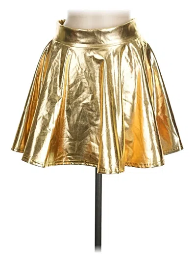 Pre-owned Urban Coco Faux Leather Skirt In Gold