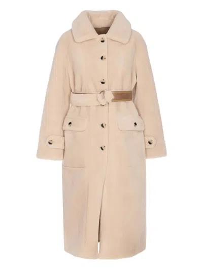 Urban Code Faux Fur Coat In Neutral