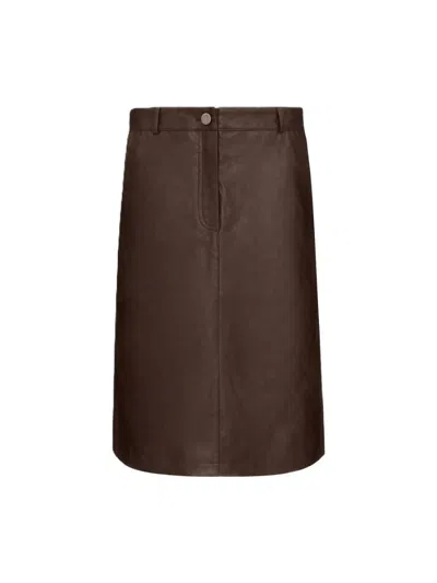 Urban Code Faux Leather A-line Skirt In Raisin In Brown