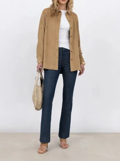 Urban Code Faux Leather Shirt In Brown