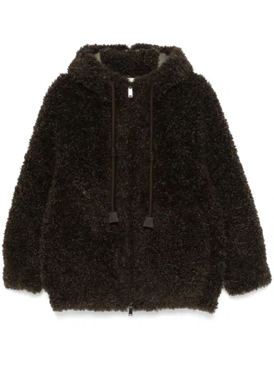 Urban Code Faux-shearling Jacket In Green