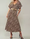 Urban Daizy Belted Dress In Leopard Print In Multi