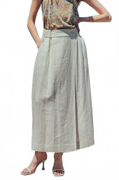 Urban Daizy Bohemian Wrap Around Maxi Skirt In Beige In Gray