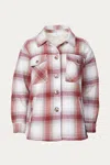 Urban Daizy Checked Sherpa-lined Shacket In Terracotta In Multi