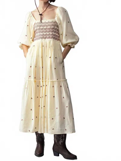 Urban Daizy Cherry Maxi Dress In Beige In Neutral