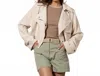 Urban Daizy Criss Cross Lapel Trench Coat In Linen White In Neutral