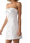 Urban Daizy Drew Strapless Denim Dress In White In White