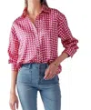 Urban Daizy Elsie All Over Printed Button Down Top In Hot Pink In Pink